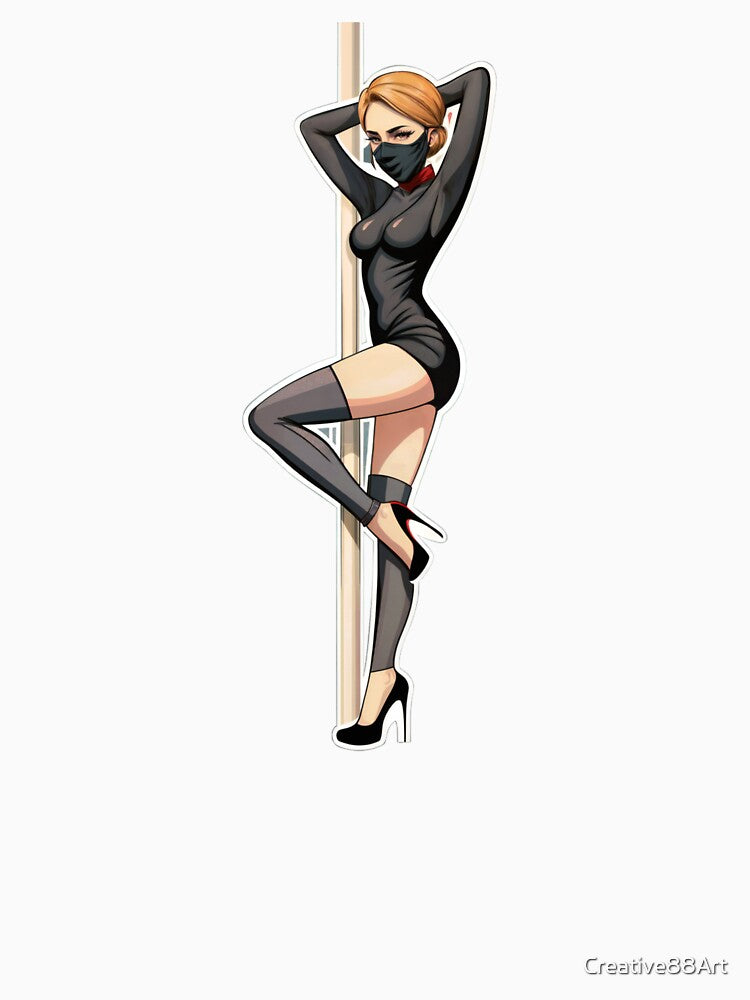 pole dance digital girl,isolated art logo by Creative88Art