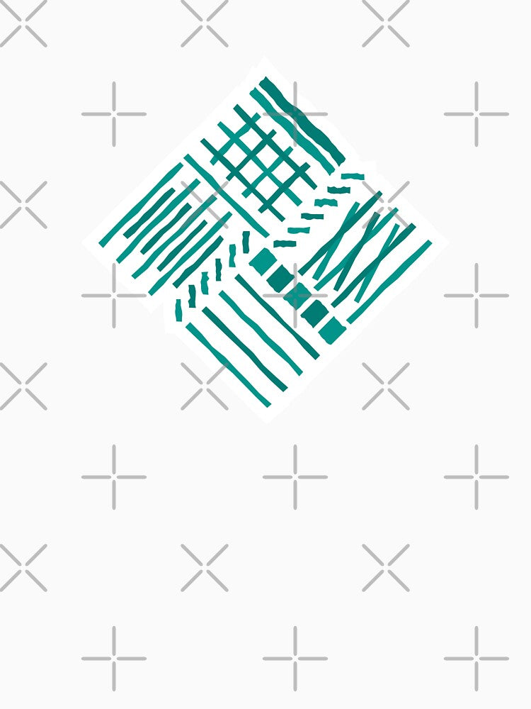Hand-drawn Crossing Lines Pattern – Teal by RoguePatterns