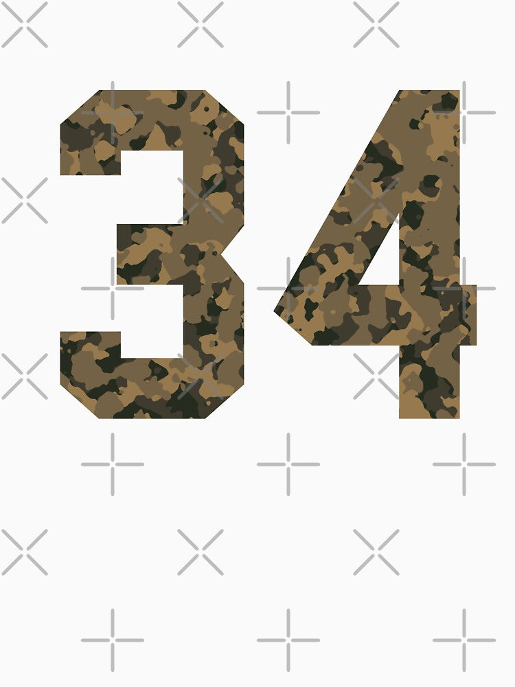 Army Camouflage Number 34 - Sports Numbers by NECHSTORE