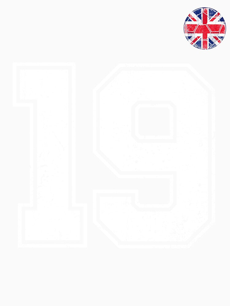 Soccer player Jersey number 19 Uk Flag by LiviuGligoros