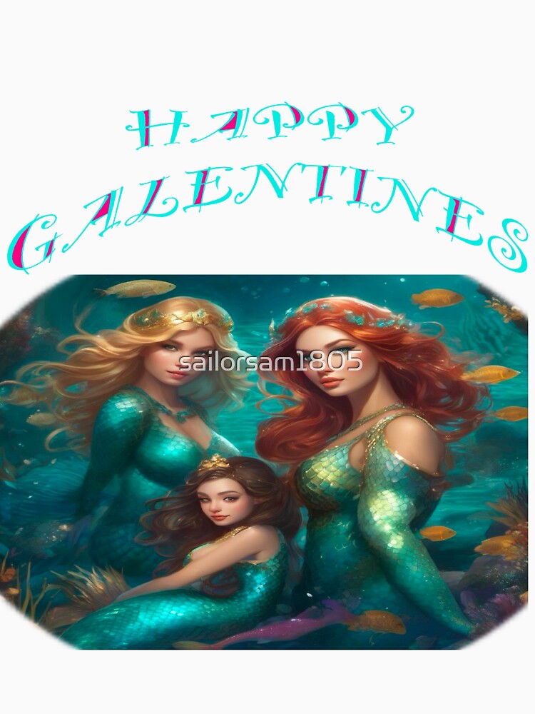 3 Mermaids posing for Galentines card, perfect gift idea for Galentines day by sailorsam1805