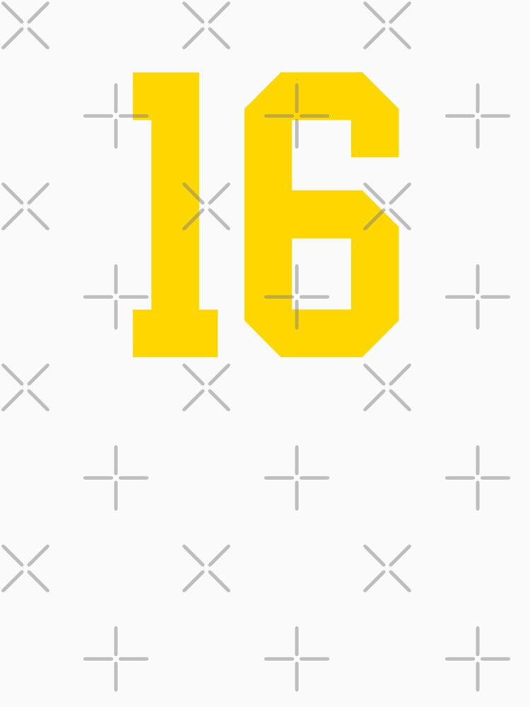Bold Yellow Sports Number 16 by NECHSTORE