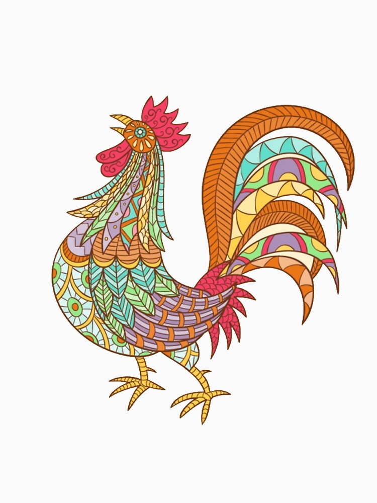 beautiful hand drawn rooster by romio006