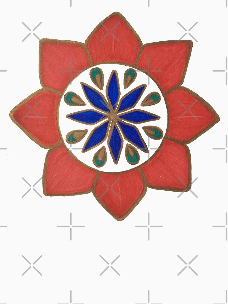 Simple Red Flower Mandala by BelindaFuller