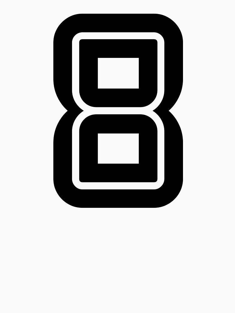 No. 8 / Player Number Eight / Football Player Number 8 (Black) by STUDIO-72