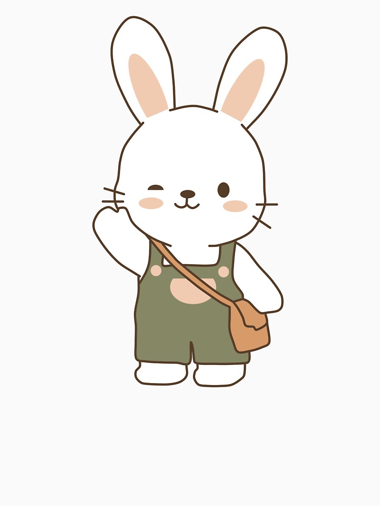 Cute Bunny Character with Casual Outfit and Bag by WanwisaChuenlom
