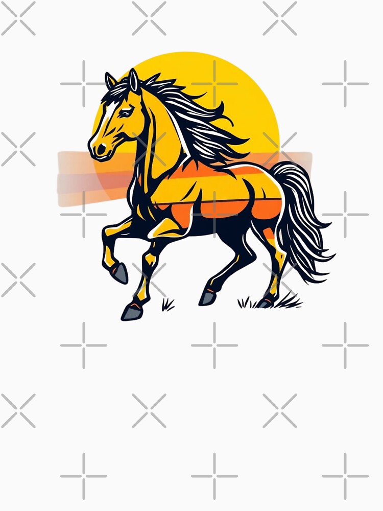 Urban Graffiti Sunset Horse Design by AuraMotivate