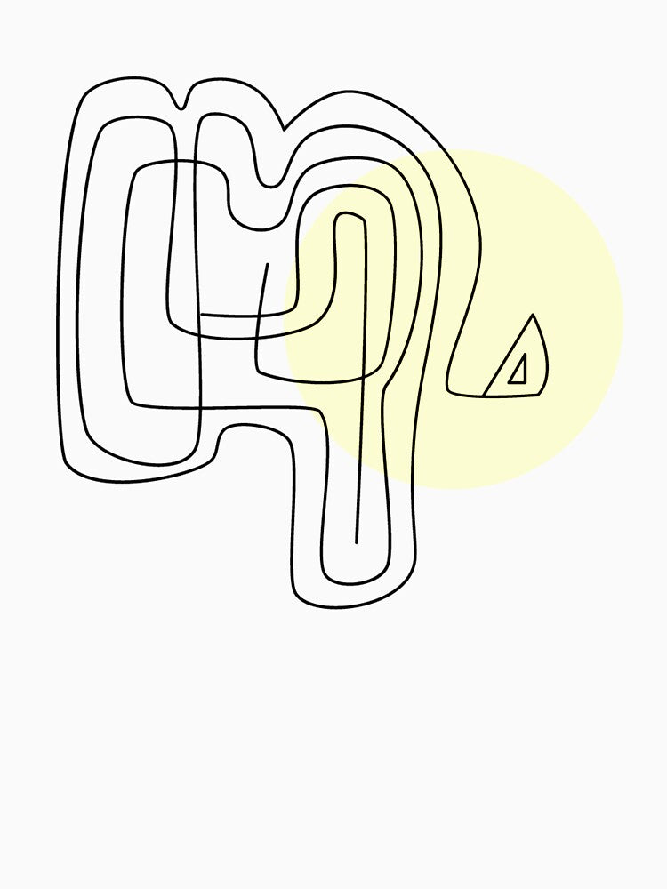 Line art - yellow and black by synthesizer