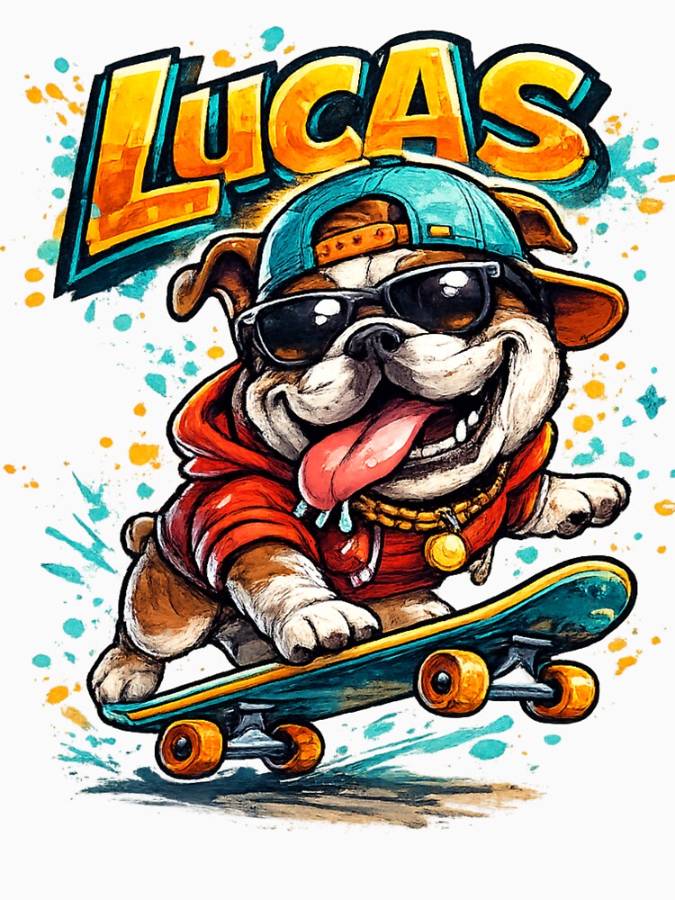 Lucas – Cool Cartoon Name Mascot Sticker by AlexLineArt