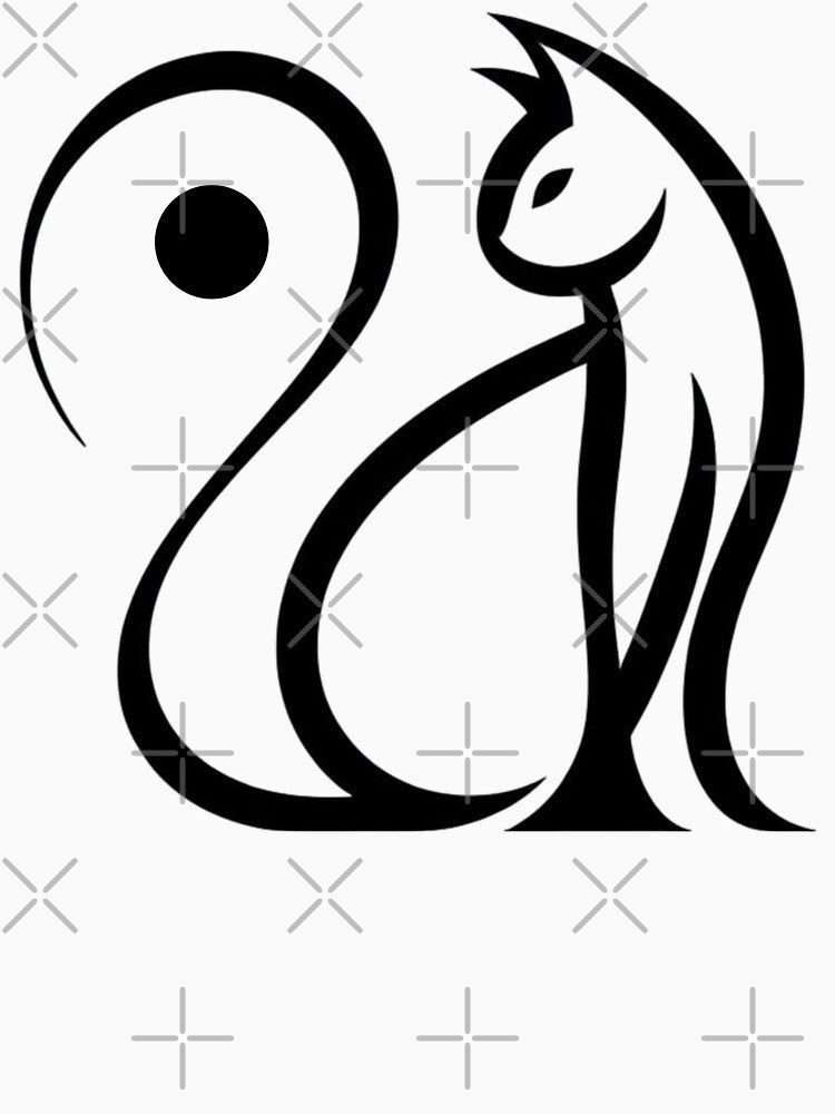 One Line Cat -  Abstract minimal cat single line art by MusesWhispers
