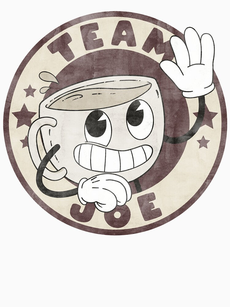Team Joe Cartoon Coffee Badge by JackalopeCove Unisex , , , Long Sleeve Tee