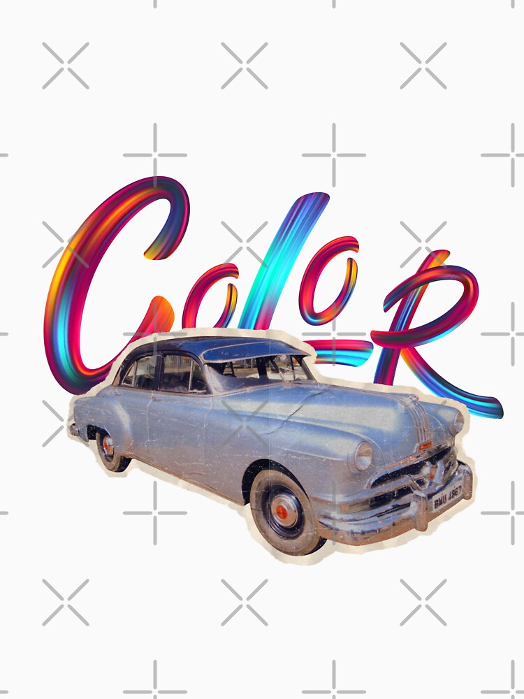 amazing  Vintage car print with colourful text by Artsyclick