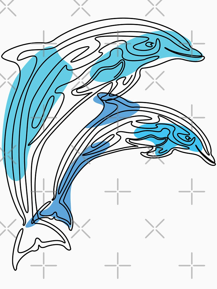Dolphin Line Art by Soumita