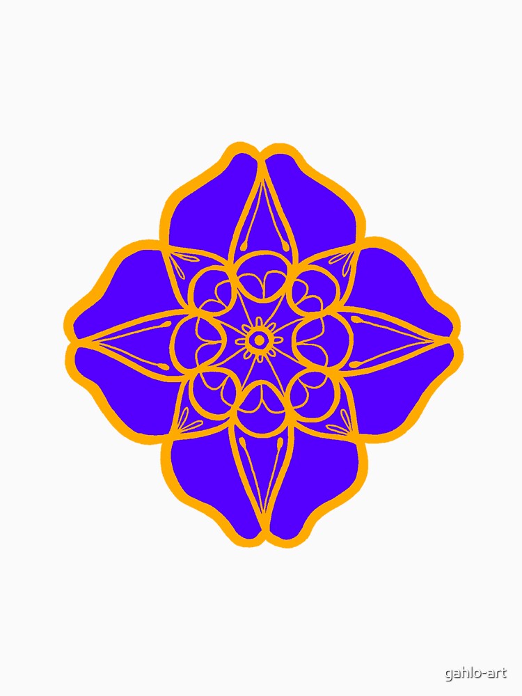 Mandala dream violet orange line by gahlo-art