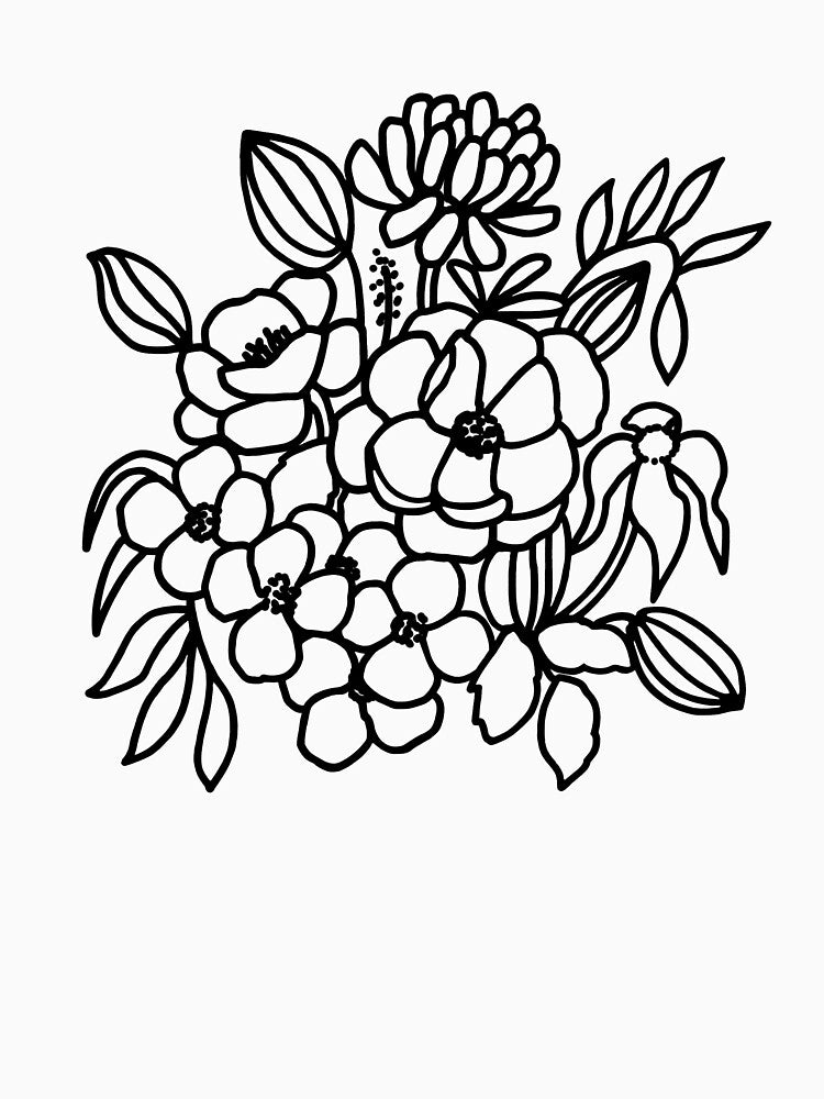 Hand Drawn Floral Bouquet Coloring Page by IwonaKpn