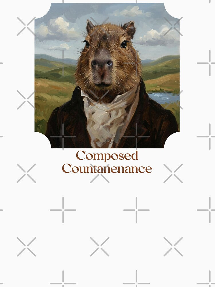 Title  Composed Countenance Victorian Capybara – Distinguished Gentleman Vintage Portrait Meme by FIREDesignsPOD
