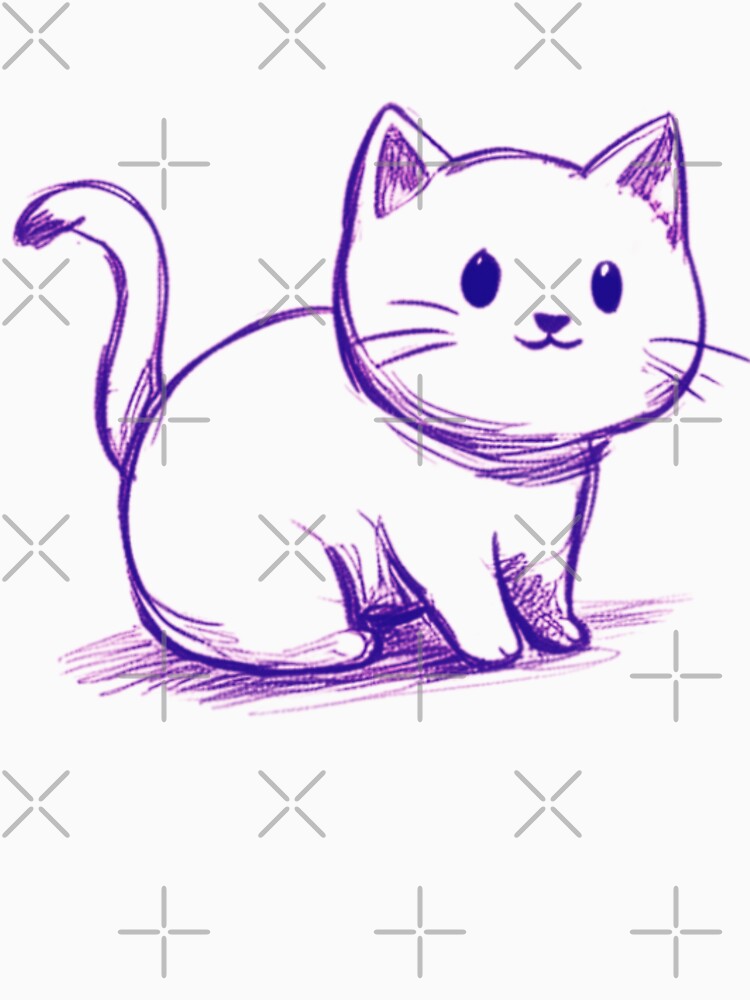 Purple Cute Kitty Draw by RetroNeon