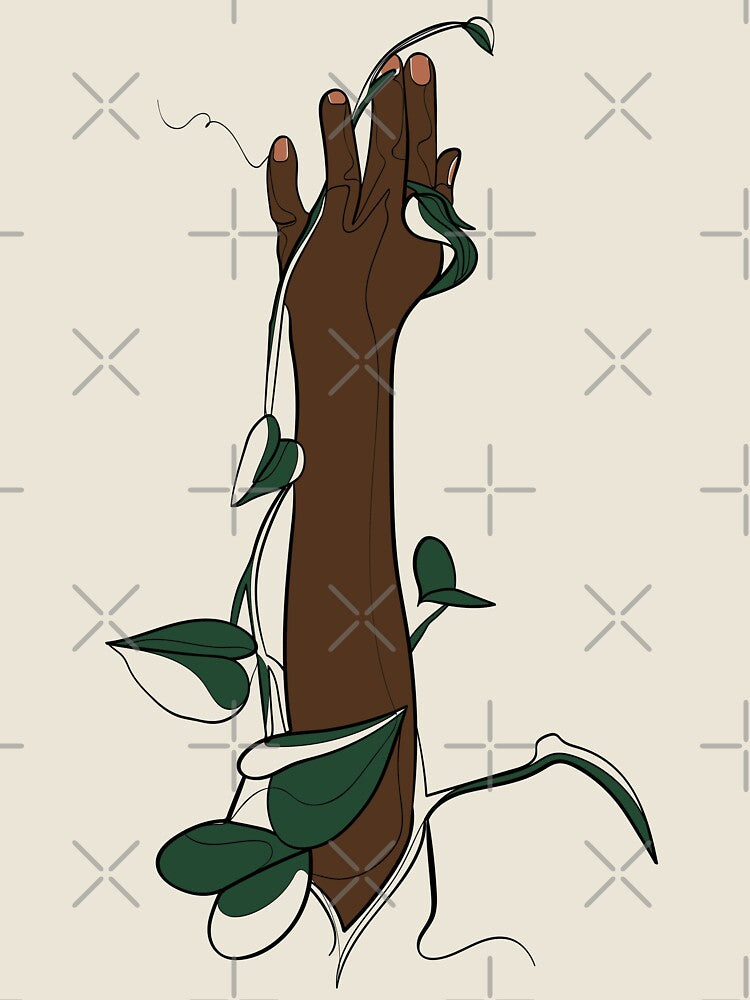 Black Plant Lady Hand Illustration by ebzil studio