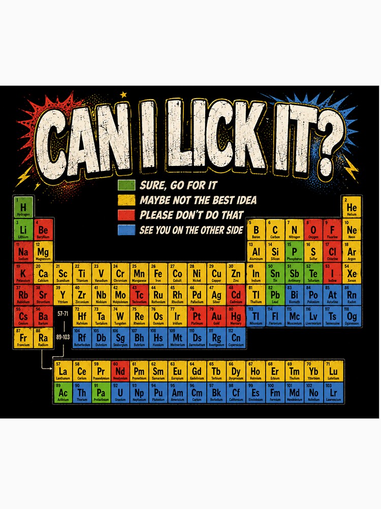 Can I Lick It Funny Chemistry Periodic Table by Nano-Threads