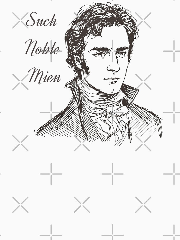 Such Noble Mien – Dark Academia Mr Darcy Pride and Prejudice Sketch Art by FIREDesignsPOD