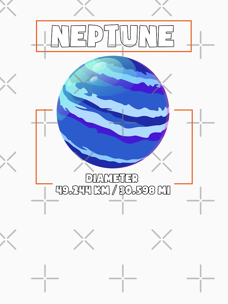 Planet Neptune and his diametre, a funny gift for solar system lovers and astronomy enthusiasts by abdelhak2005