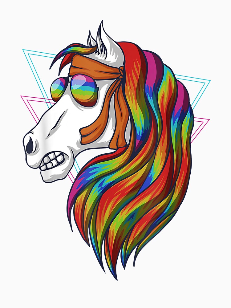 Vintage Horse Head Colorful Retro by lolahomya