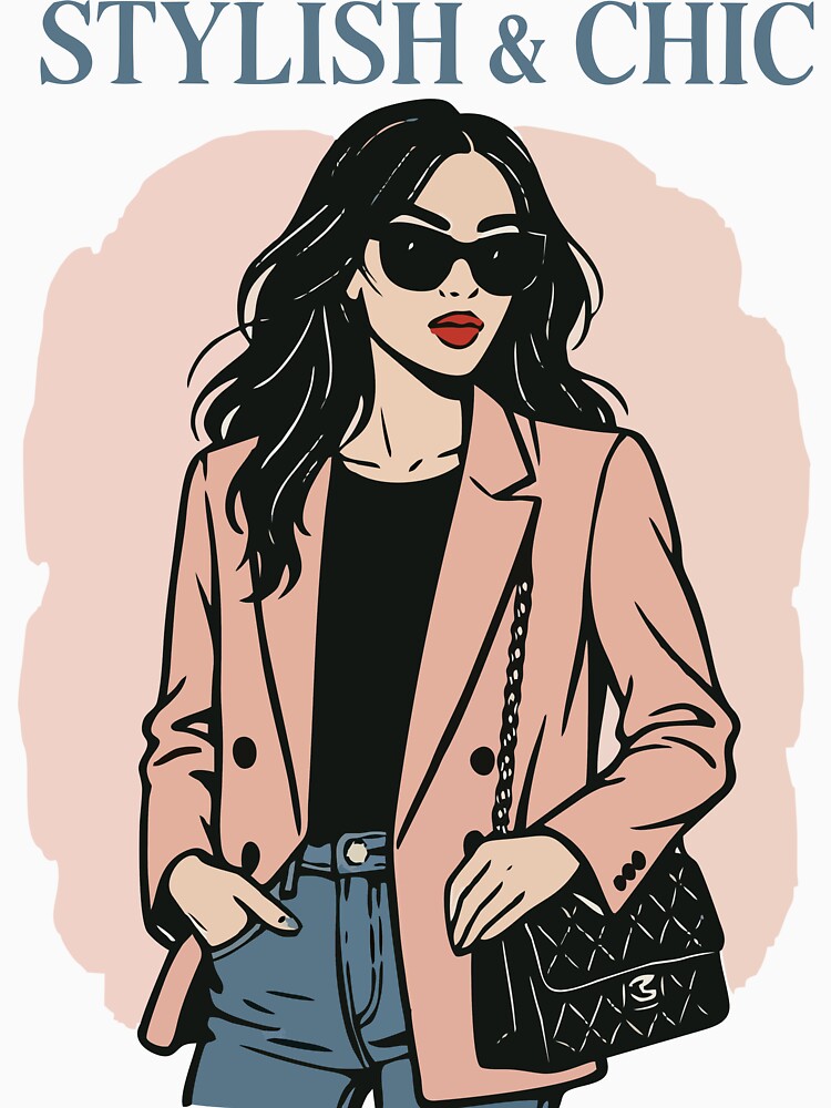 Stylish & Chic Girl – Modern Fashion Illustration Design by ElisabethRaven