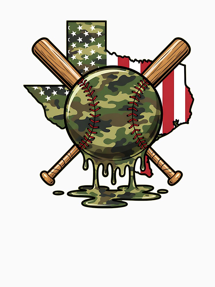 Ice Cream Baseball Drip for Boys Camo USA Flag Camouflage by diyoor