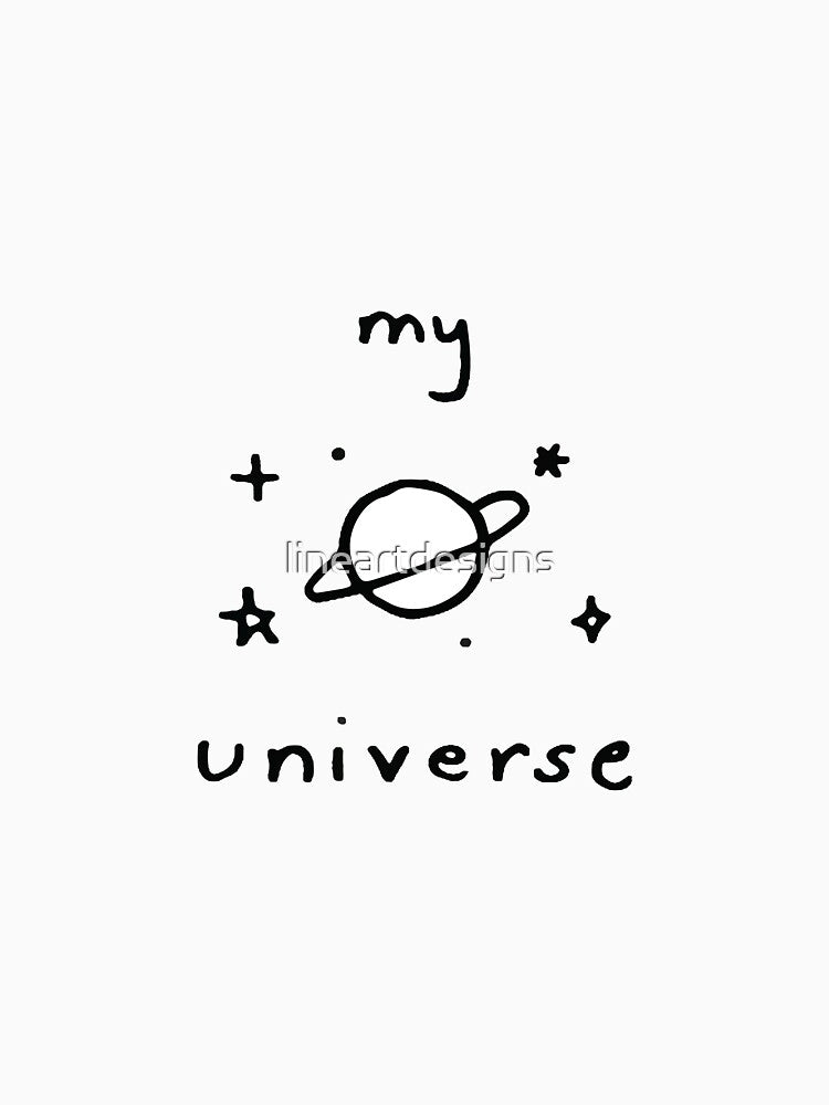 My Universe Doodles Black Outline on Teal by lineartdesigns