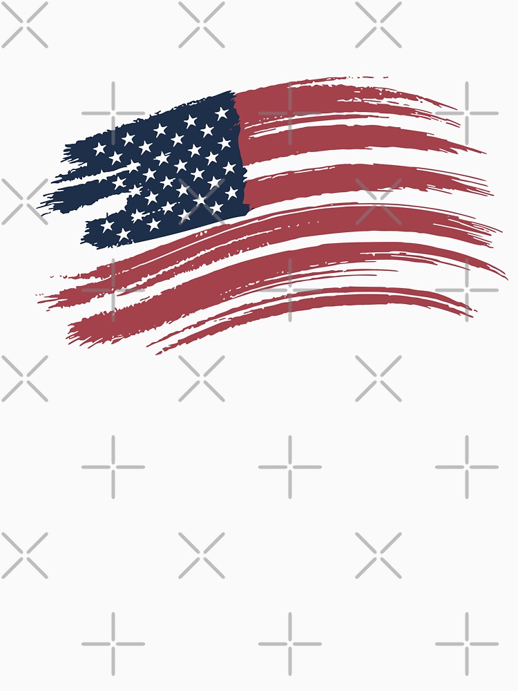 Distressed American Flag Brushstroke Vintage Art by cabana.space