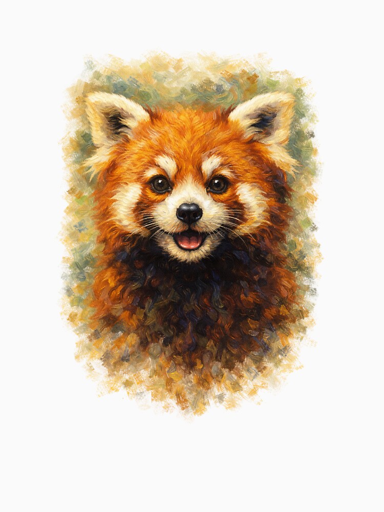 Oil Painting Impressionist Red Panda Graphic - Premium Design by sabily