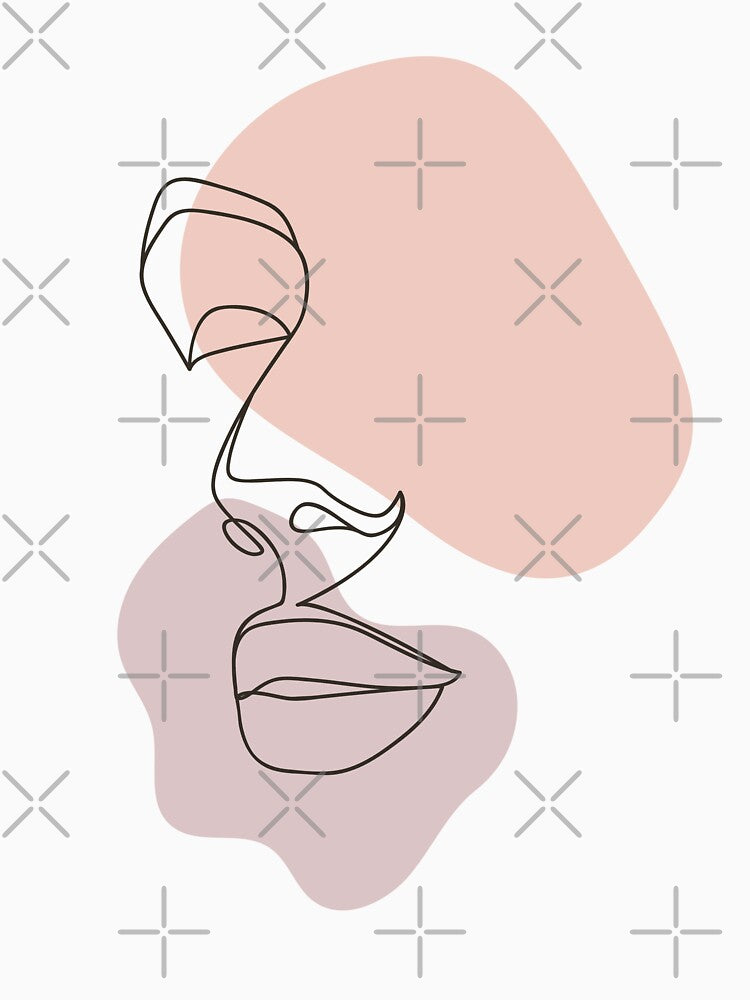 Abstract minimal female single line art (One line art) by MusesWhispers