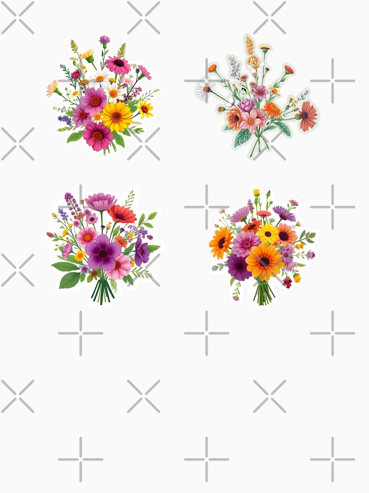 Wild Flower Bouquet Transparent Sticker by AuraMotivate