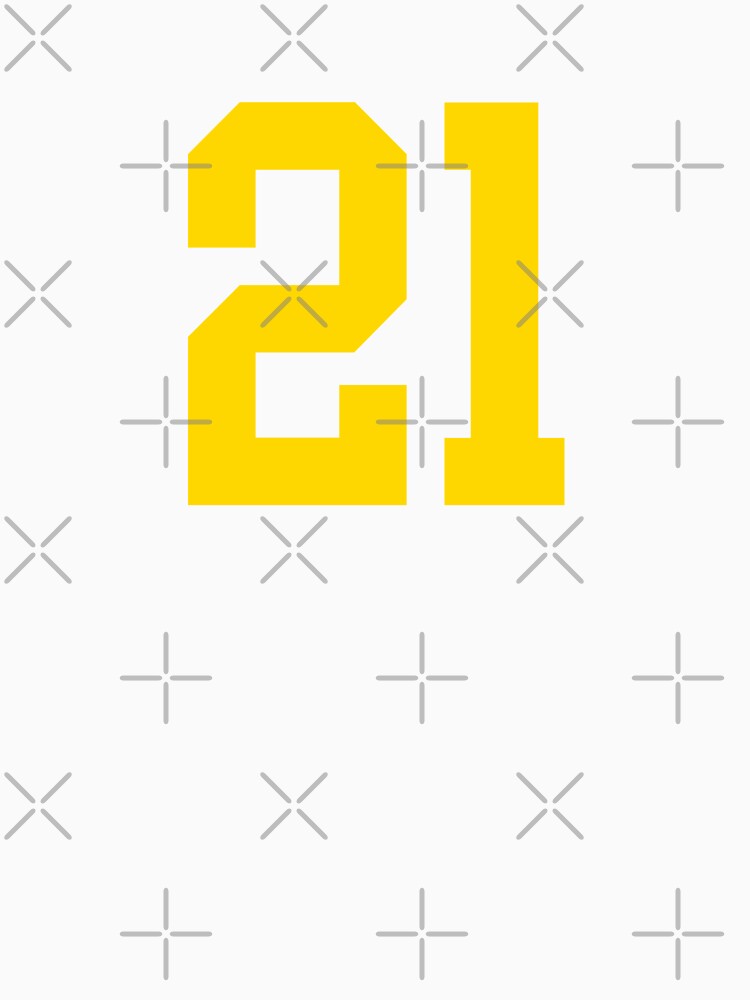 Bold Yellow Sports Number 21 by NECHSTORE
