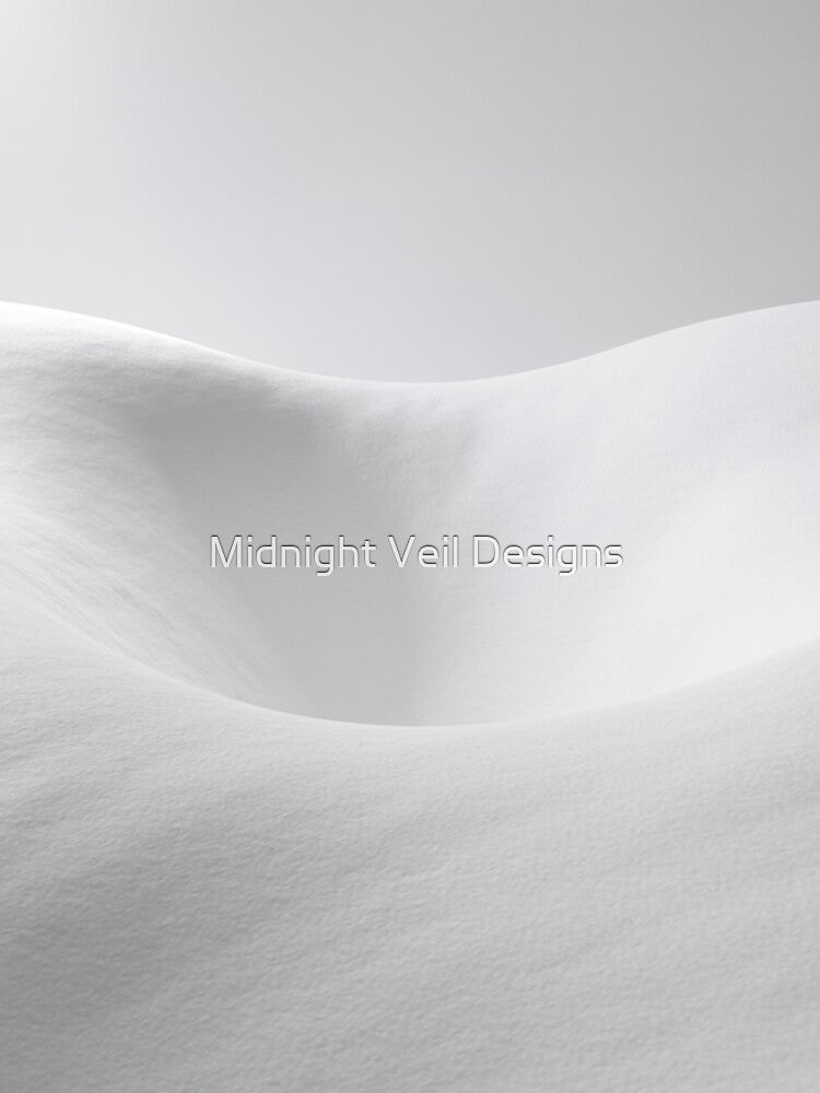 Minimalist White Snow Dunes | Soft Abstract Winter Landscape Digital Art by Midnight Veil Designs