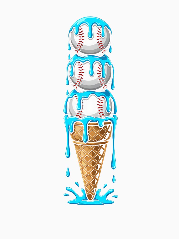 Baseball Ice Cream Watercolor Baseball by facegm