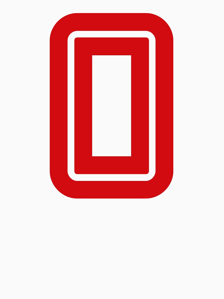 No. 0 / Player Number Zero / Football Player Number 0 (Red on Black) by STUDIO-72
