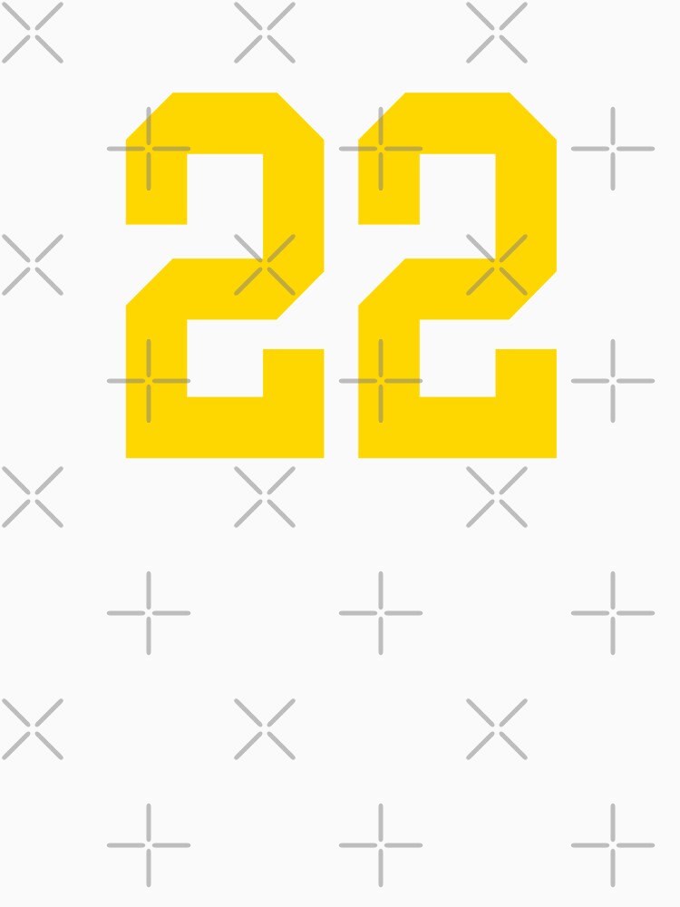 Bold Yellow Sports Number 22 by NECHSTORE