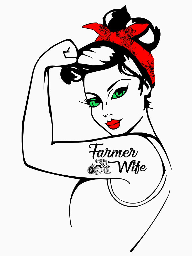 Cute farmer wife with bandana awesome gift for women and girls by Titmit