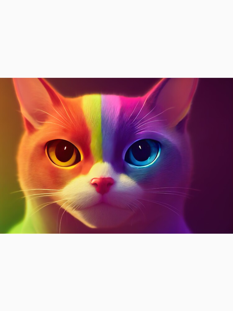 Rainbow cat in cartoon style. Cool Kitties by NadiiaSemyroz
