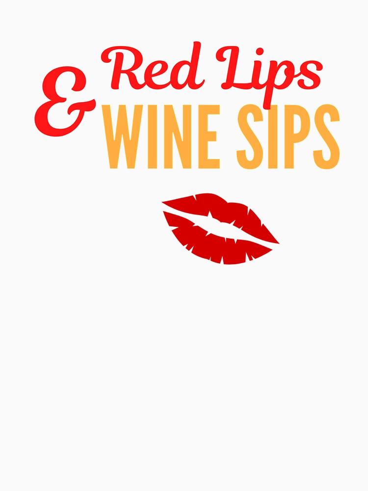 Red Lips Wine Sips by Vivoh12 Unisex , , , Long Sleeve Tee