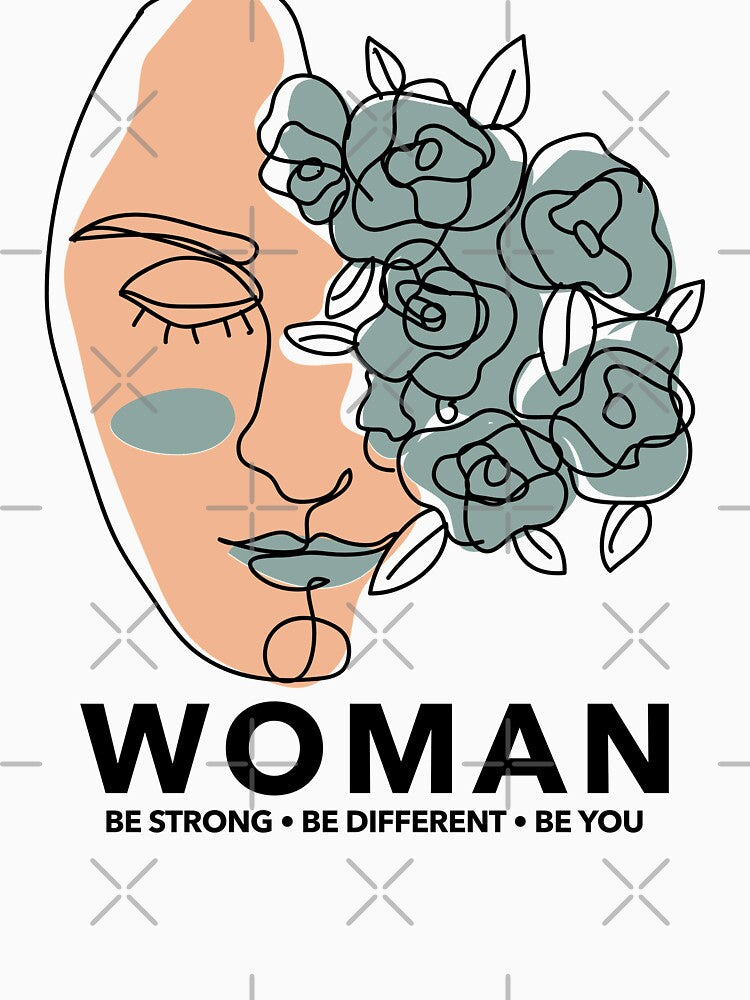 One Line Art Flowers-Line Art Woman by DiensDesign