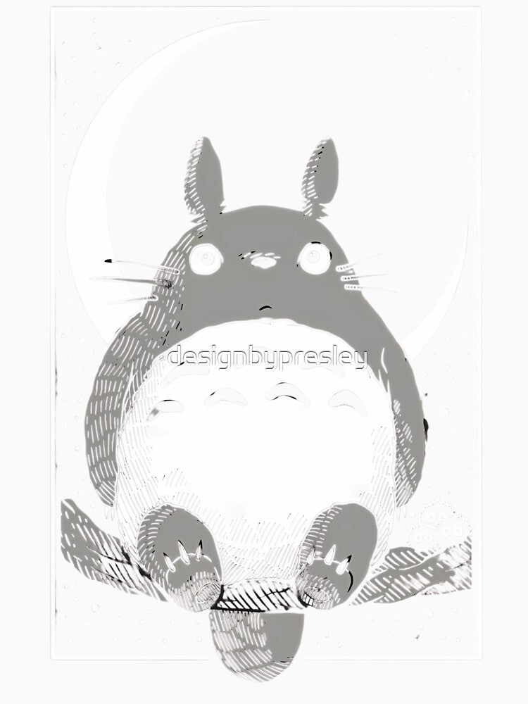 Totoro Moon by designbypresley Unisex , , , Long Sleeve Tee
