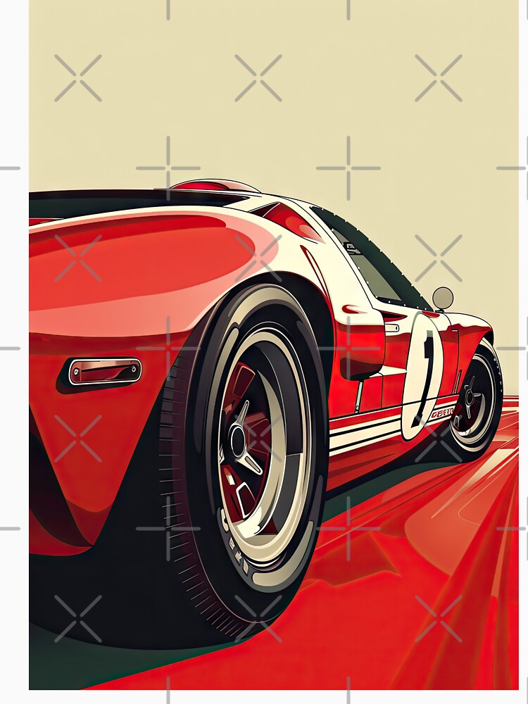 Red Ford GT40 Racing Car Spinning on the Track by Jerhus