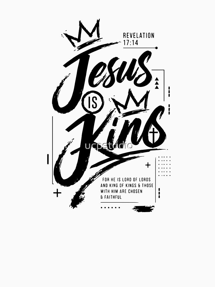 Jesus Is King Typography T-Shirt Design by ucpstudio