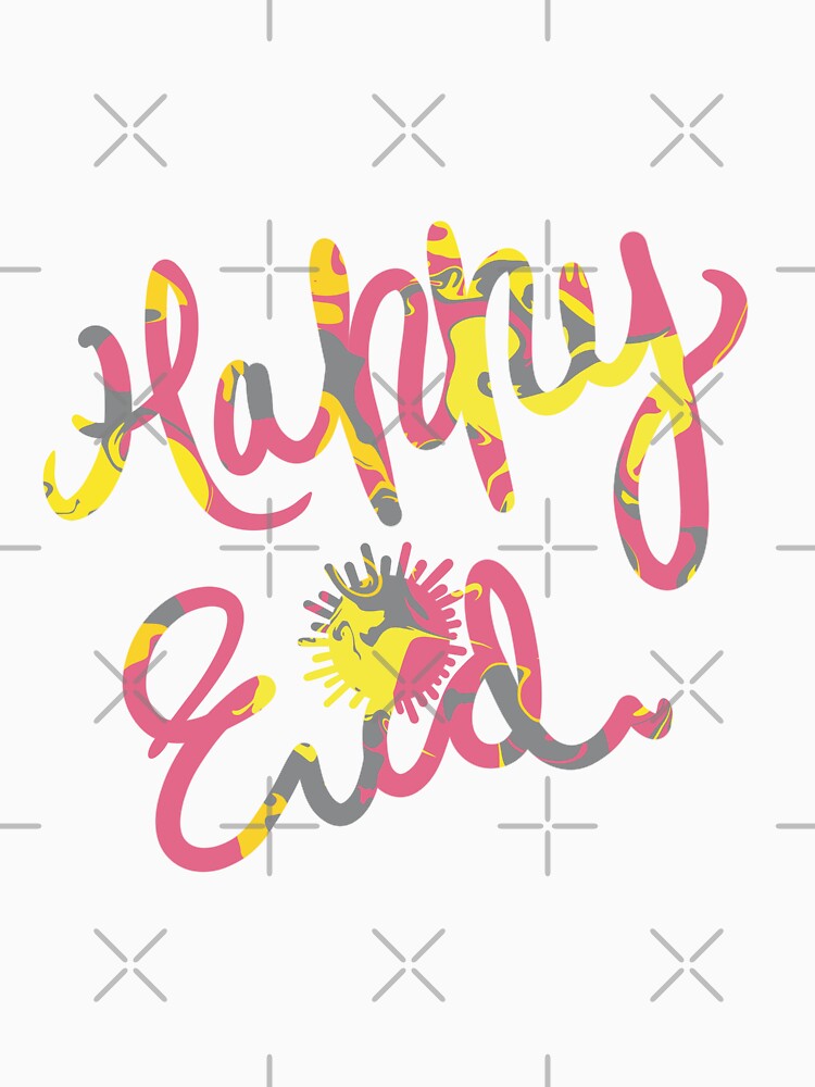 Happy Eid Festival Sunshine Greetings Hand Lettering Yellow by chuckletuckle