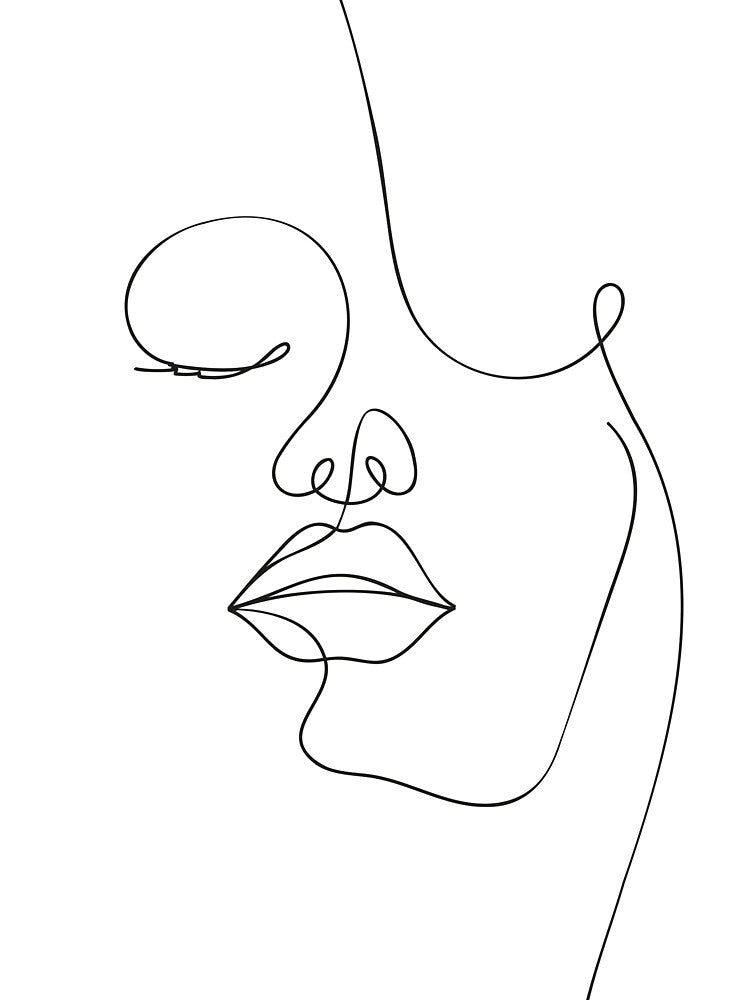 Face Woman Line Art by Tinteria