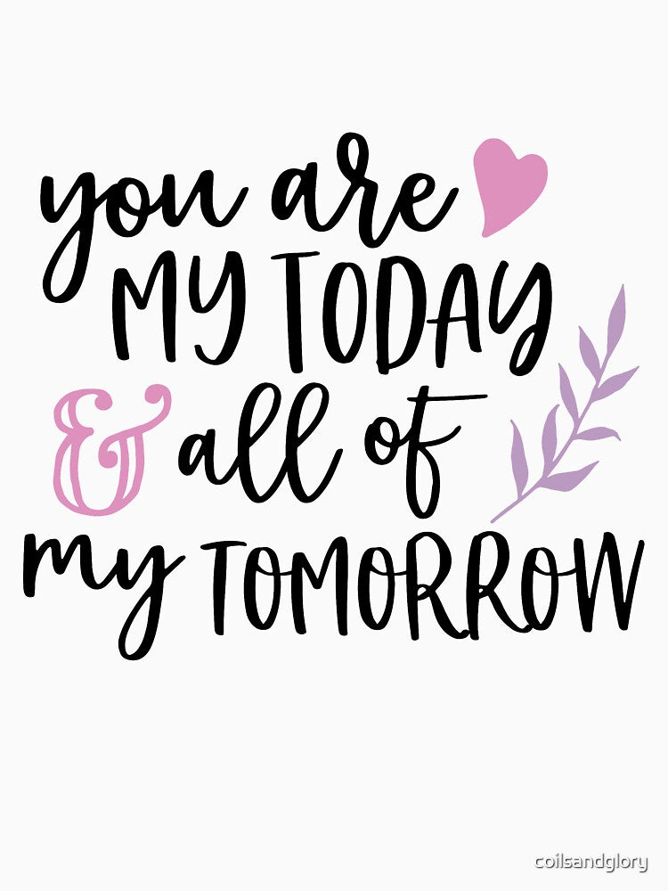 All Of My Tomorrow, Valentines Gifts, Sweet Gift Ideas, gifts for boyfriend valentines day,valentines day gifts for husband by coilsandglory