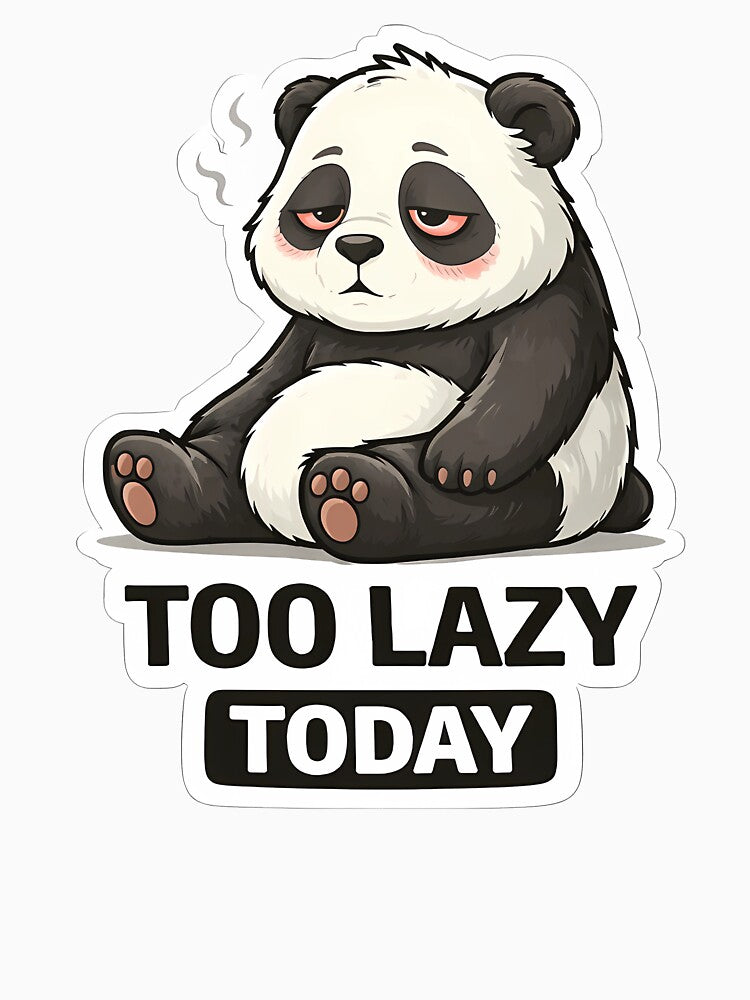 Too Lazy Today Panda Sticker | Funny Lazy Mood Cute Design by TheLazyVibe Unisex , , , Long Sleeve Tee