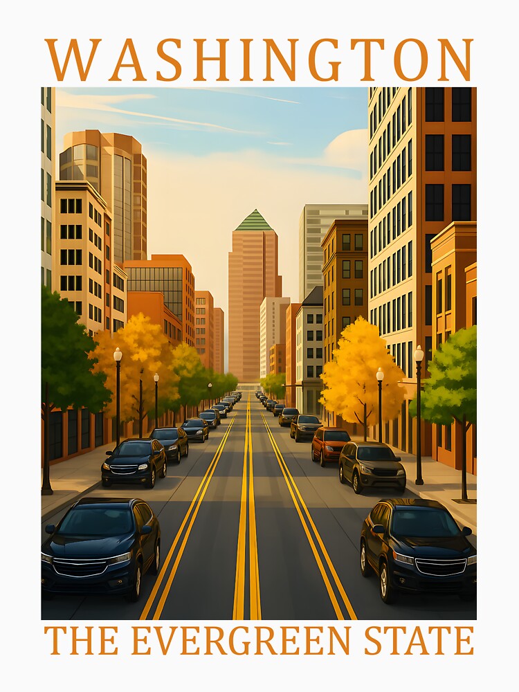47 Washington Travel Poster by Lucy Goosy Art
